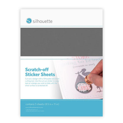 Printable Scratch-Off Sticker Sheets Silver / Hojas Imprimibles para Crear Raspadito Plata Acetato y Especializados Silhouette