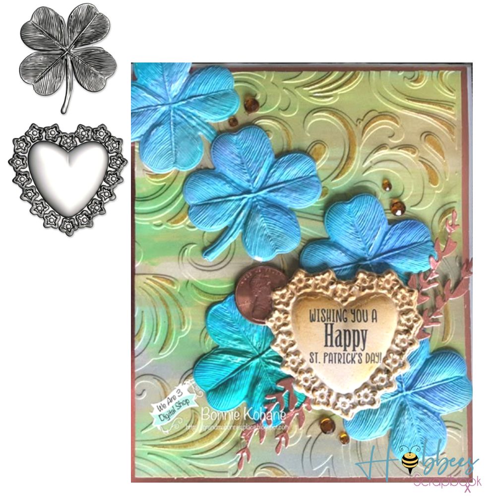 3D Textured Impressions Lucky Love / Folder de Grabado 3D Amor Suerte Descontinuado Sizzix