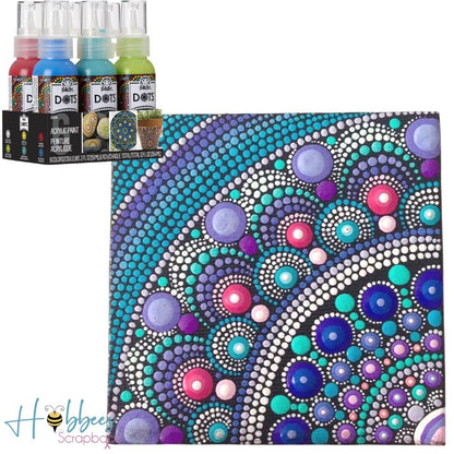 Acrylic Dot Painting Set / Juego de Pinturas Acrílicas Puntillismo Acrìlicos Folk Art