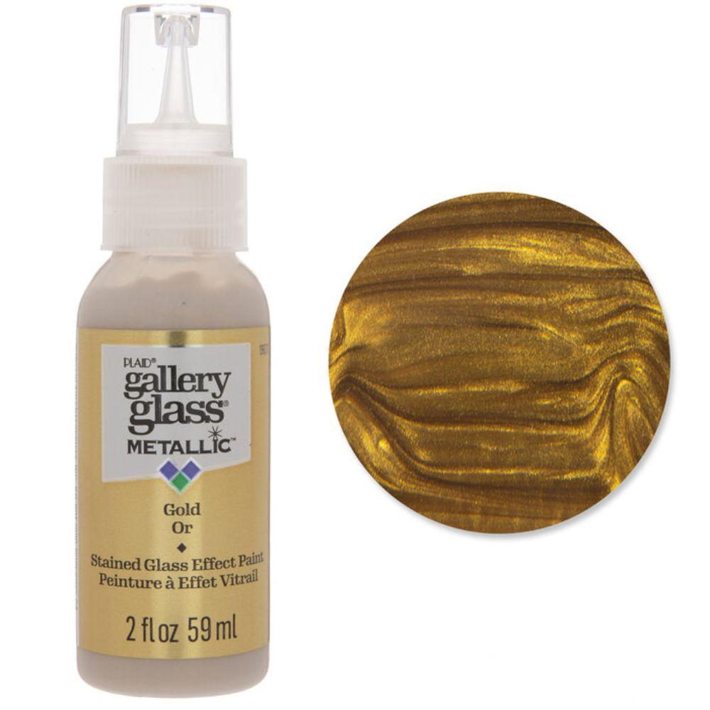 Gallery Glass Paint Metallic Gold / Pintura para Vitral Oro Metálico Vitral Folk Art