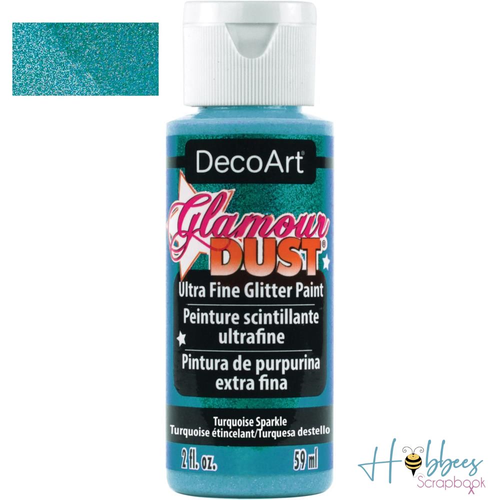 Glamour Dust Glitter Paint Turquoise Sparkle / Pintura con Purpurina Turquesa Acrìlicos DecoArt