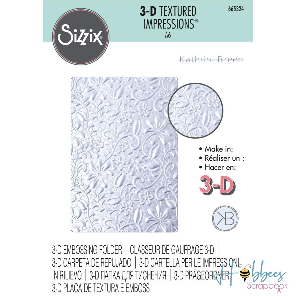 3D Textured Impressiones Lacey / Folder de Grabado de Encaje Folders de Grabado Sizzix