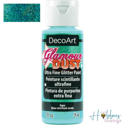 Glamour Dust Glitter Paint Aqua / Pintura con Purpurina Azúl Verdoso Acrìlicos DecoArt