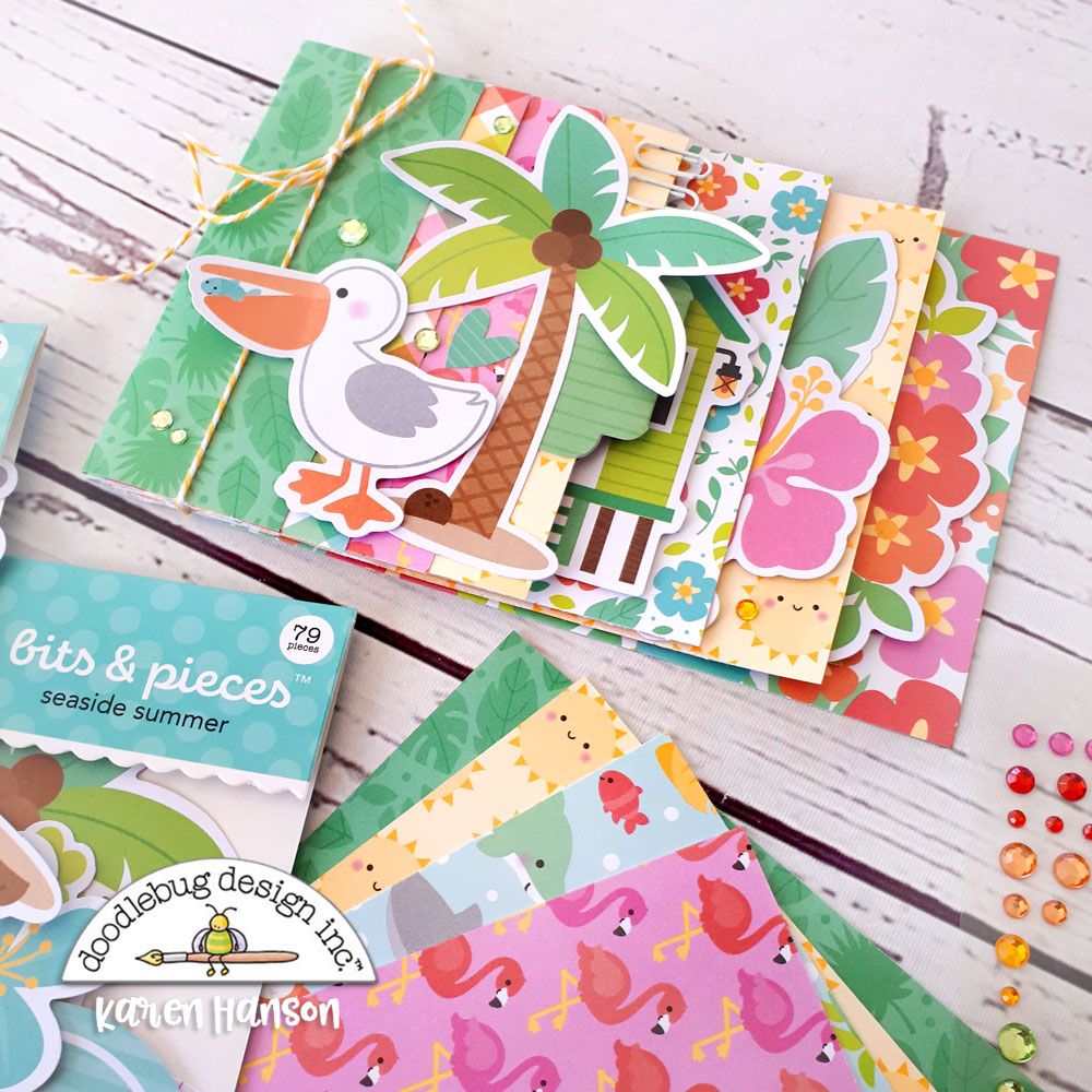 Double-Sided Paper Pad Seaside Summer 6&quot; / Block de Papel Verano Junto al Mar Papel Doodlebug