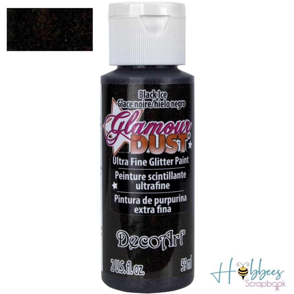 Glamour Dust Glitter Paint Black Ice / Pintura con Purpurina Negro Acrìlicos DecoArt