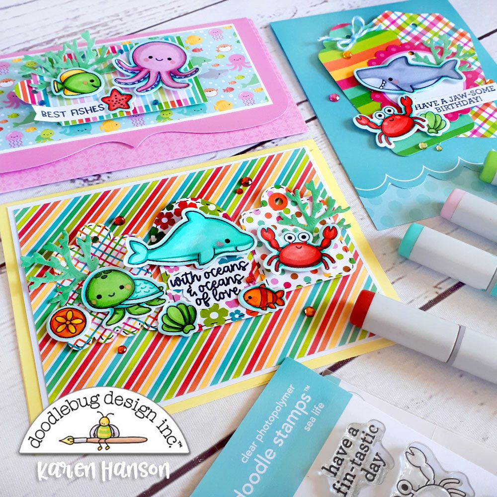 Double-Sided Paper Pad Seaside Summer 6&quot; / Block de Papel Verano Junto al Mar Papel Doodlebug