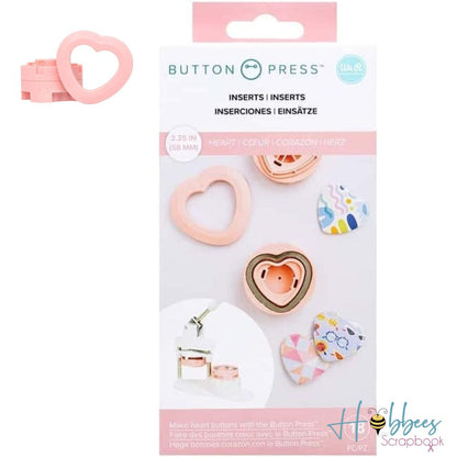 Button Press Inserts Heart / Inserto de Corazón Button Press Accesorios para Suajadoras We R Memory Keepers