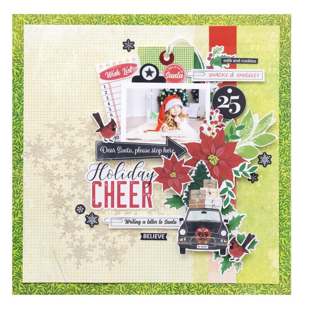 Evergreen &amp; Holly Paper Pad 6 x 8 / Bloc de Papel Adornos / Embellishments American Crafts