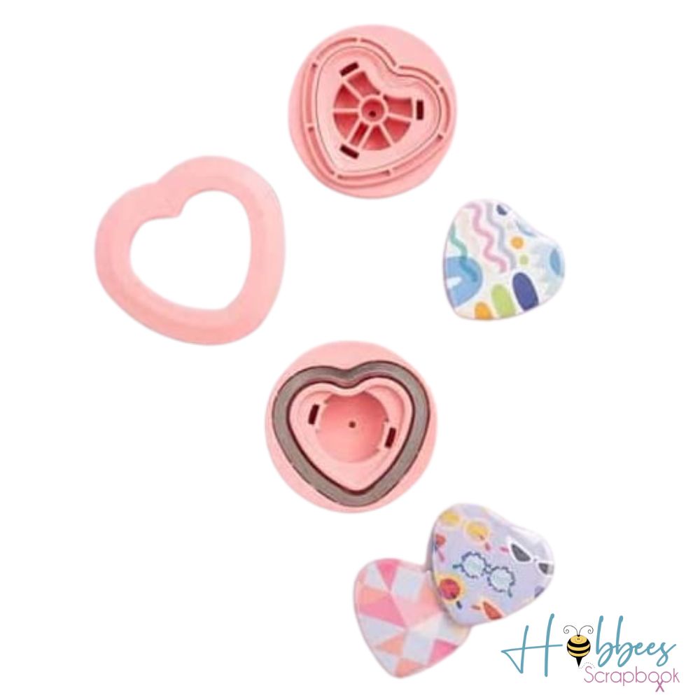 Button Press Inserts Heart / Inserto de Corazón Button Press Accesorios para Suajadoras We R Memory Keepers