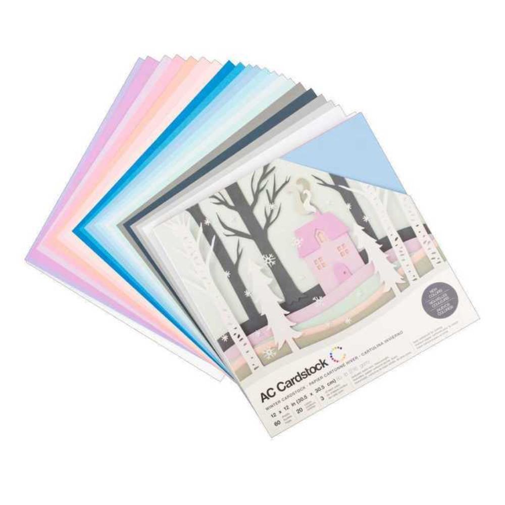 Winter Cardstock Pack / Paquete de Cartulina en Tonos Invierno Papel American Crafts