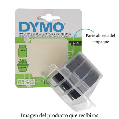 EA - Black Caption Maker Tape Refill / Cintas de Repuesto Negras para Rotuladora de Frases Repuestos Dymo