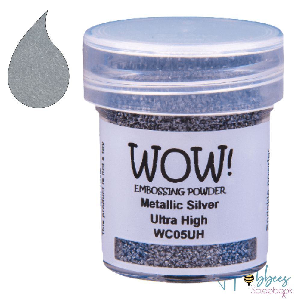 Ultra High Metallic Silver Embossing Powder / Polvo de Embossing Plata Metálica Ultra Realzado Polvos de Embossing Wow!