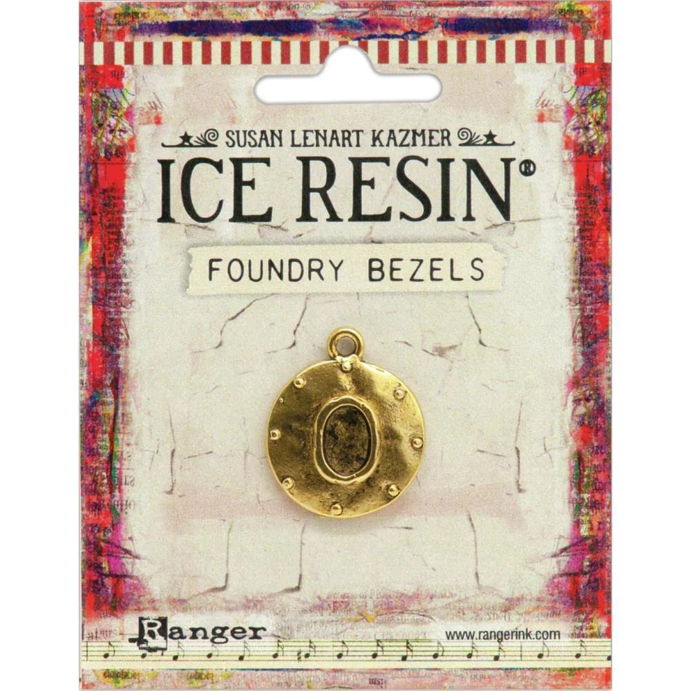 Ice Resin Foundry Bezel Collection Gold Round Cabby / Bisel de Metal