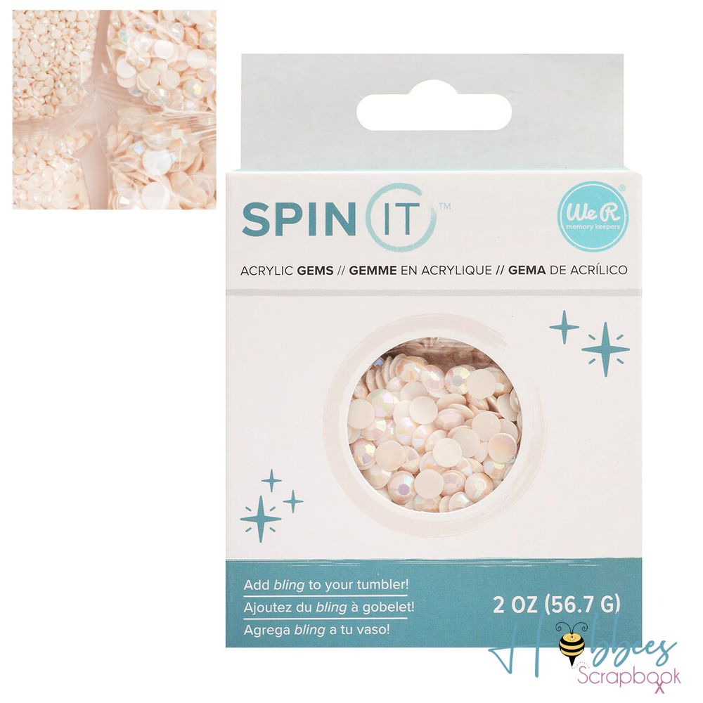 Spin It White Acrylic Gems / Gemas de Acrílico Blanco Accesorios We R Memory Keepers