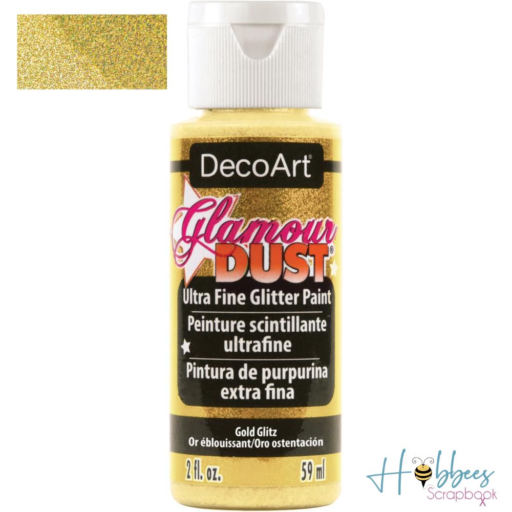 Glamour Dust Glitter Paint Gold Glitz / Pintura con Purpurina Oro Acrìlicos DecoArt