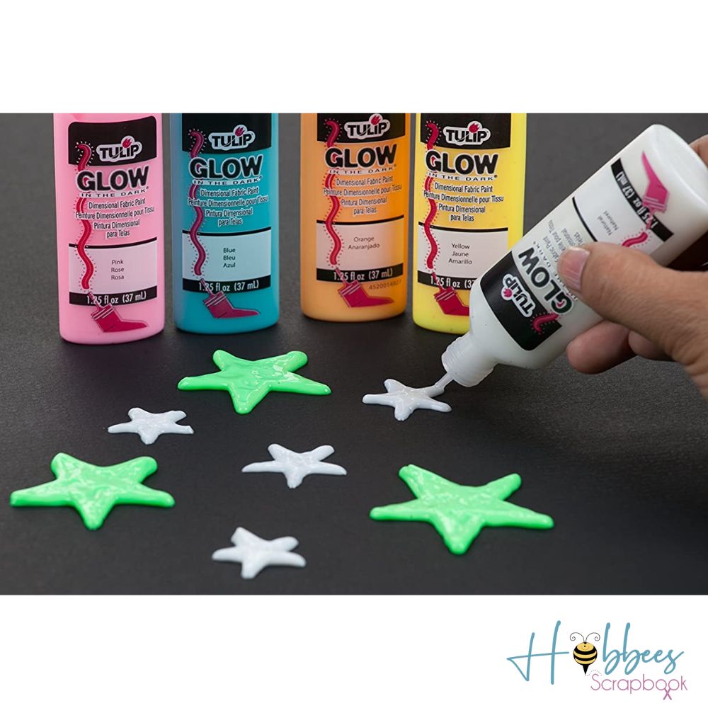 Dimensional Fabric Paint Pack Glow in the Dark  / Pintura para Tela que Brilla en la Oscuridad Pintura para Tela Tulip