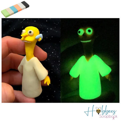 Bake Shop Oven-Bake Clay Glow in the Dark / Arcilla Brillo en la Oscuridad Modelado Sculpey