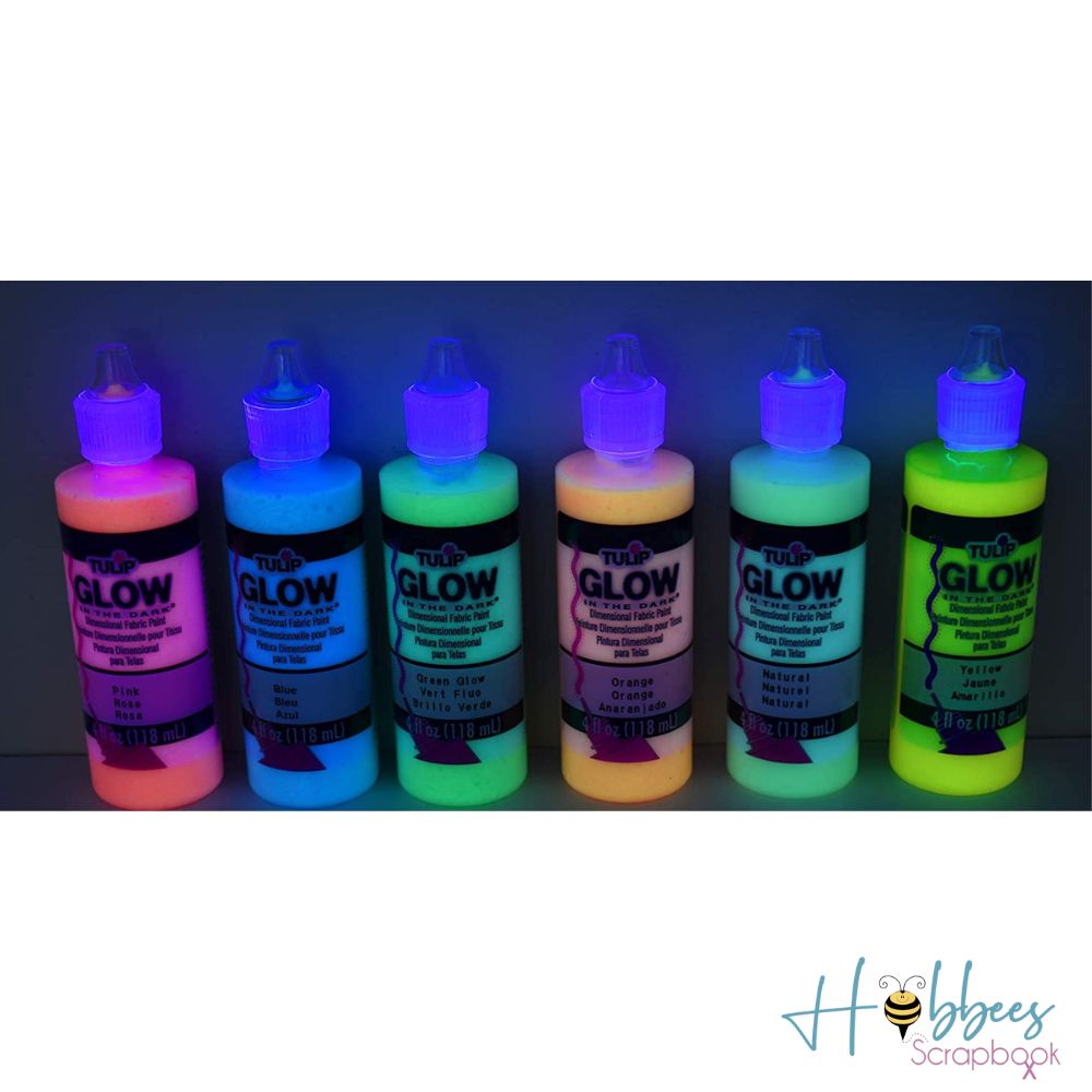 Dimensional Fabric Paint Pack Glow in the Dark  / Pintura para Tela que Brilla en la Oscuridad Pintura para Tela Tulip