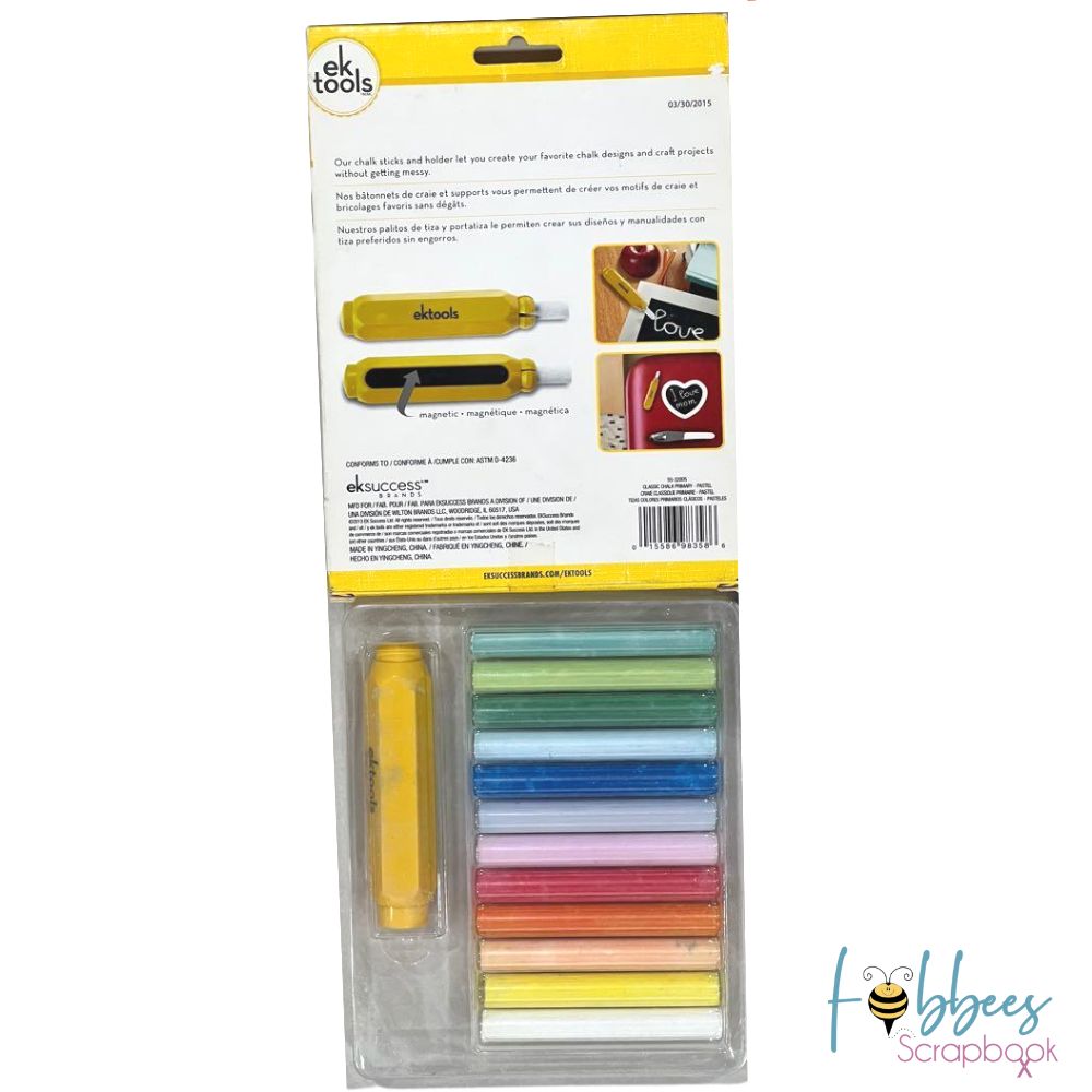 Pastel Classic Chalk and Holder / Sujetador de Gises y Gises Color Pastel  Ek Success