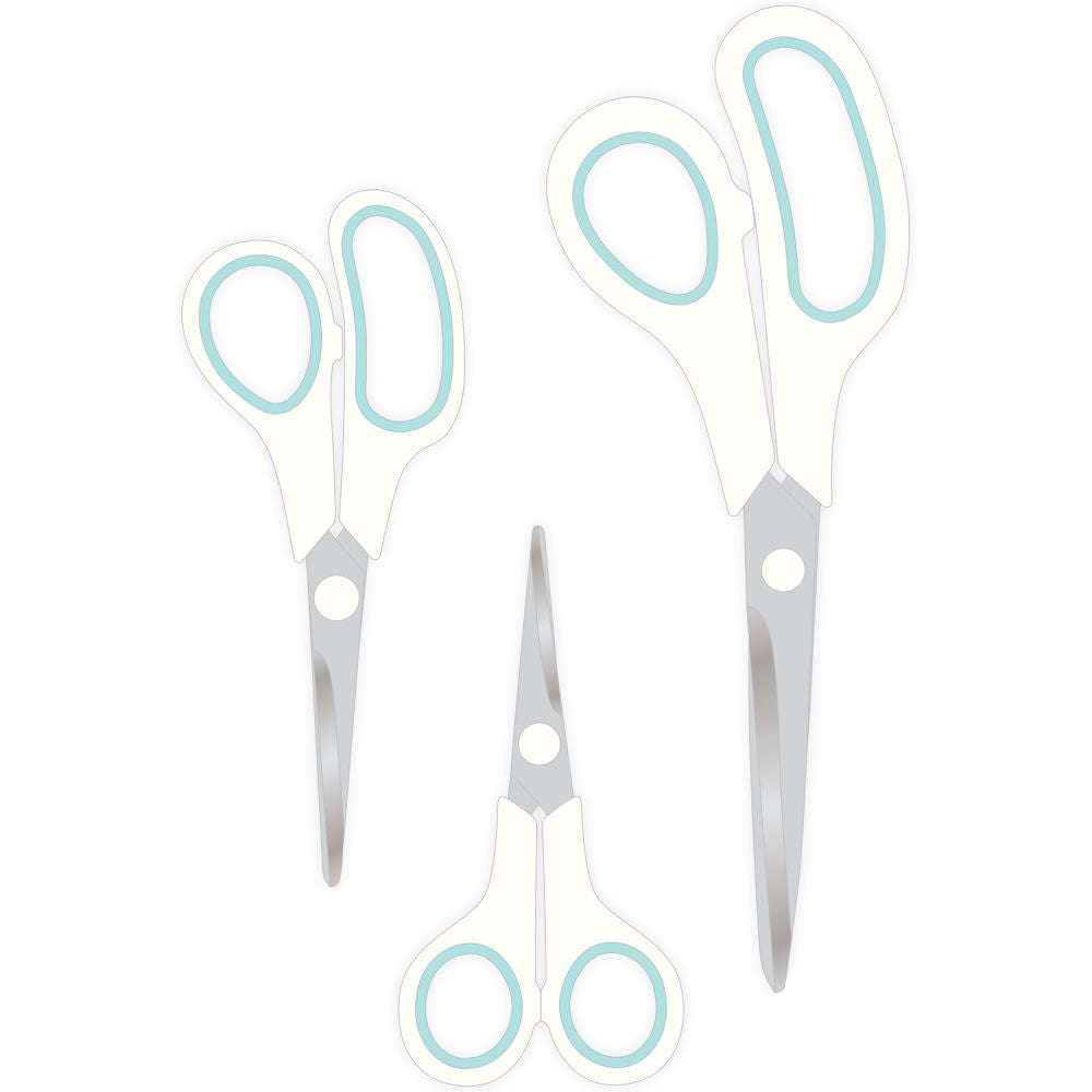 Craft Scissors / 3 Tijeras para Manualidades Blanco con Azúl Descontinuado We R Memory Keepers