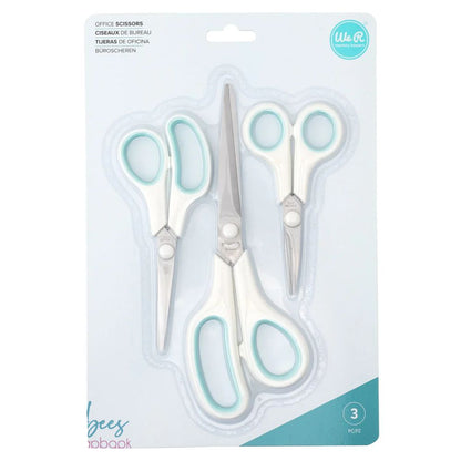 Craft Scissors / 3 Tijeras para Manualidades Blanco con Azúl Descontinuado We R Memory Keepers