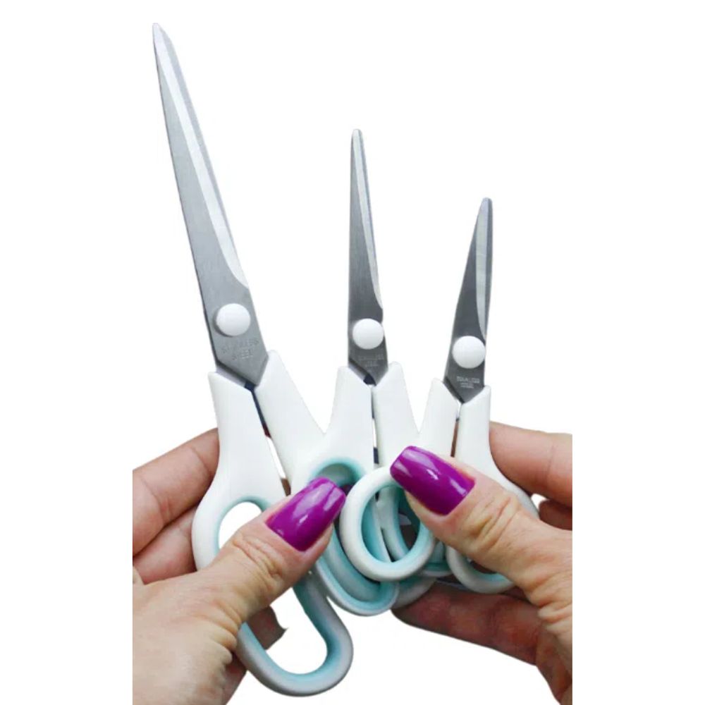 Craft Scissors / 3 Tijeras para Manualidades Blanco con Azúl Descontinuado We R Memory Keepers
