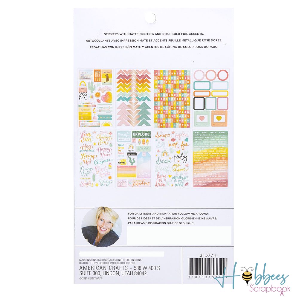 Sun Chaser Sticker Book / Libro de Pegatinas Estampas Heidi Swapp