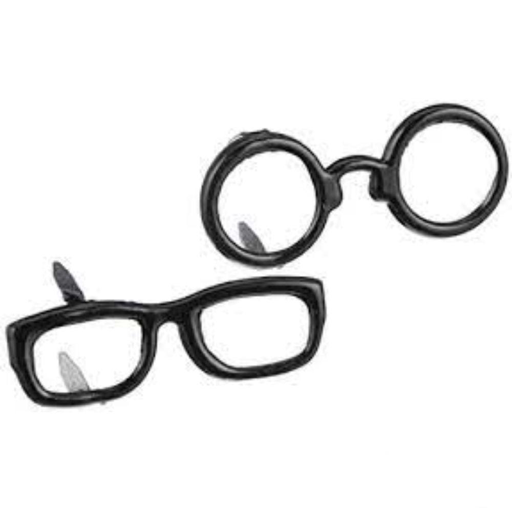 12 Black Glasses Brads / Sujetadores Lentes Negros Adornos / Embellishments Eyelet Outlet