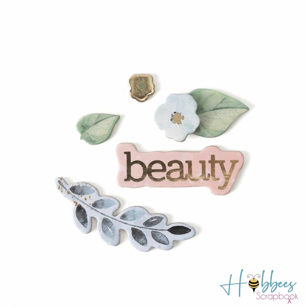 Willow &amp; Sage Chipboard Stickers / Pegatinas de Aglomerado Estampas BoBunny