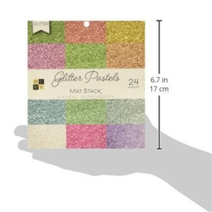 Glitzy Pastel Solid Cardstock  / Block de Cartulina Pastel con Glitter Papel DCWV