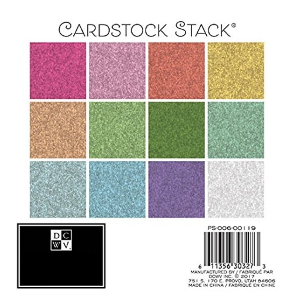 Glitzy Pastel Solid Cardstock  / Block de Cartulina Pastel con Glitter Papel DCWV