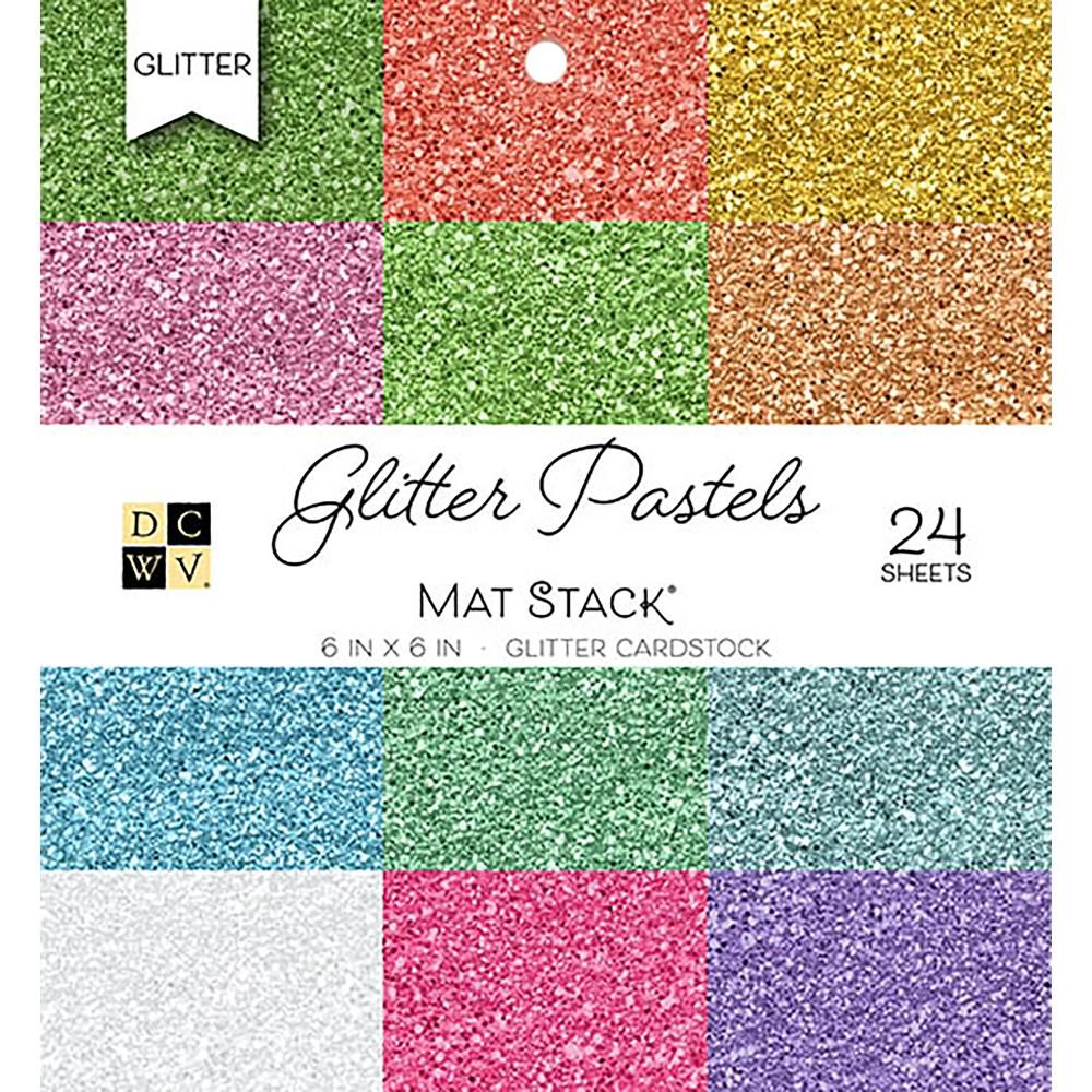 Glitzy Pastel Solid Cardstock  / Block de Cartulina Pastel con Glitter Papel DCWV