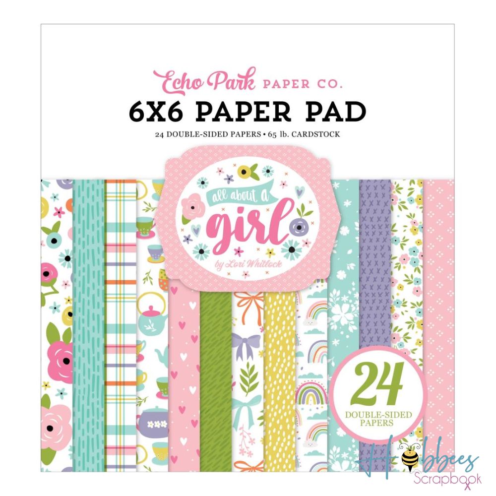 Double-Sided Paper Pad 6 x 6" All About Girl / Block Doble Cara de Niña