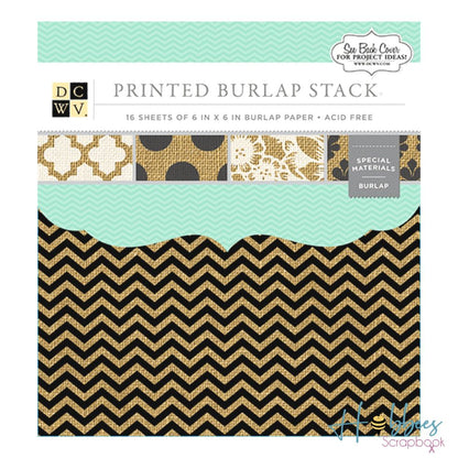 Printed Burlap Paper Pad 6&quot; / Block de Papel Texturas Estampadas Papel DCWV