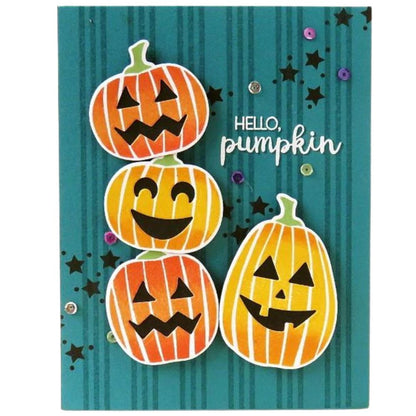 Jack O Lantern Faces Rubber Stamp / Sello de Goma de Caritas para Halloween Sellos Memory Box