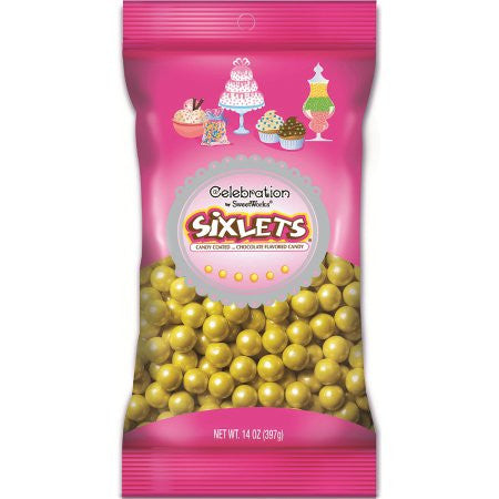 Yellow Sixlets Celebration /  Chocolates Confitados Color Amarillo Metálico Descontinuado Sweet Works