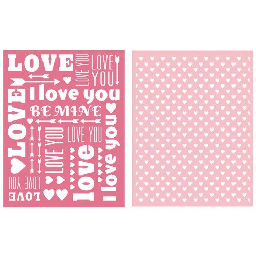 2 Sweetheart Embossing Folders / Folders de Grabado Corazones (2 piezas) Descontinuado We R Memory Keepers
