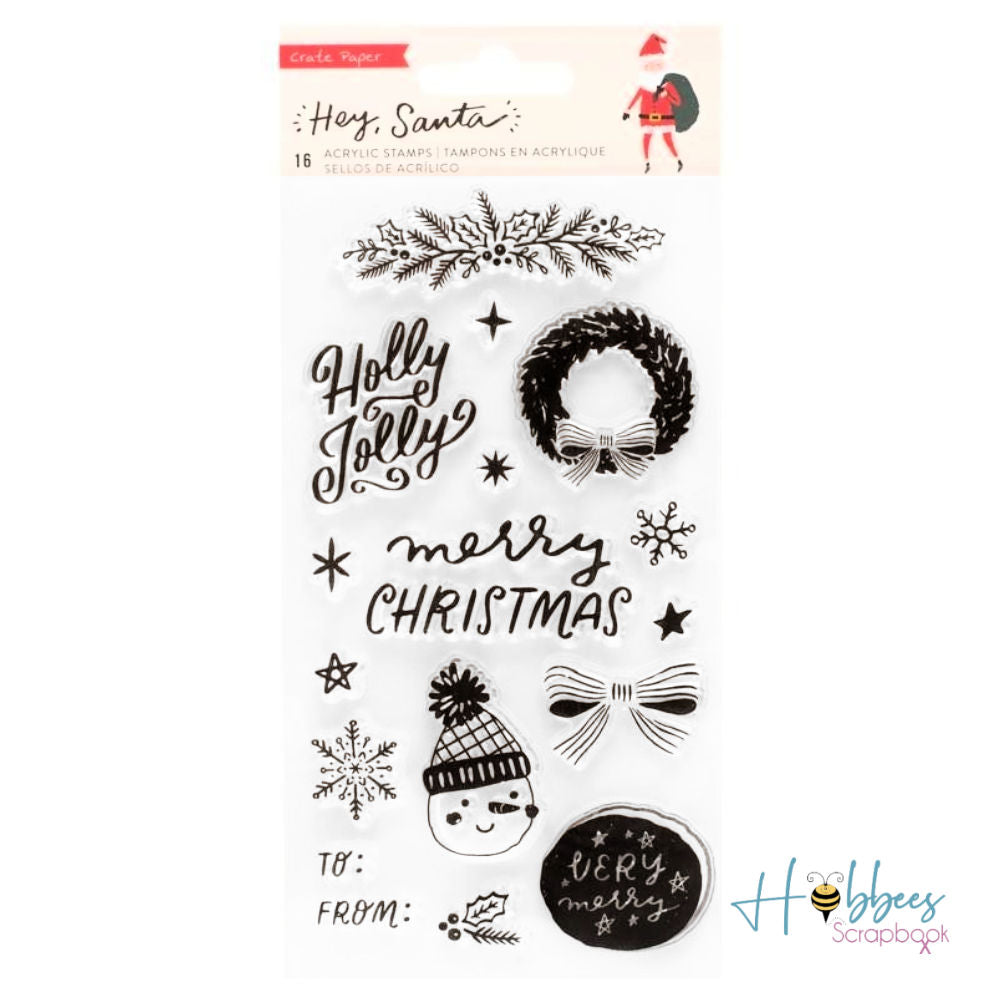 Hey Santa Stamps / Sellos Transparentes Descontinuado Crate Paper