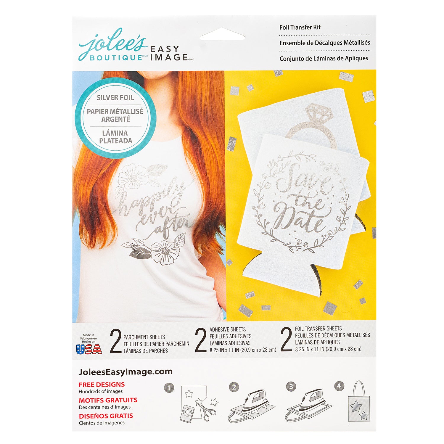 Easy Image Foil Transfer Kit Silver / Hojas de Foil Para Tela Plateadas Papel Jolee&