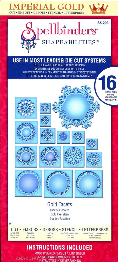 Shapeabilities Dies Gold Facets / Suaje y Realce Faceteados Descontinuado Spellbinders