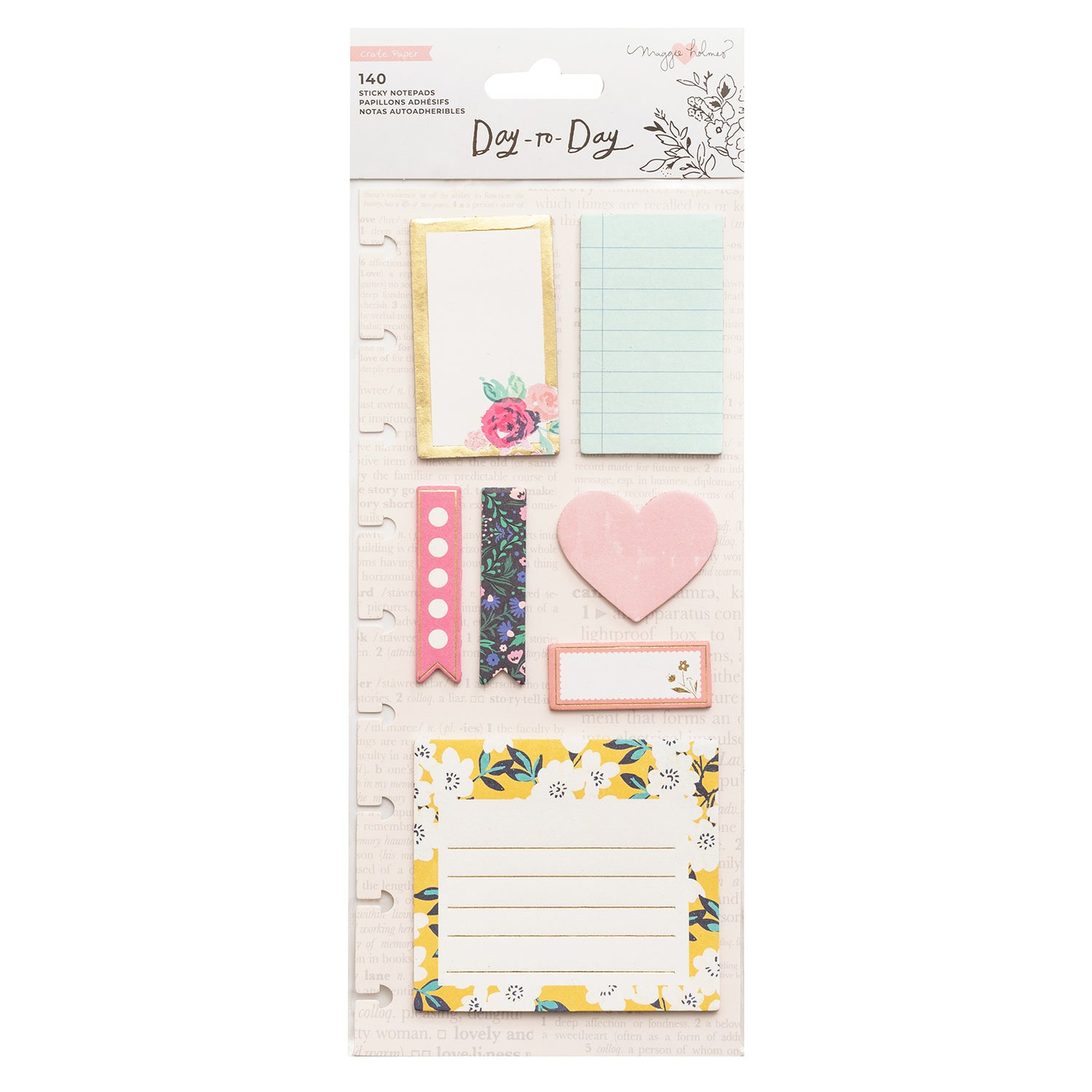 Day-To-Day Heart Sticky Notes / Notas Adhesivas Corazón Descontinuado Crate Paper