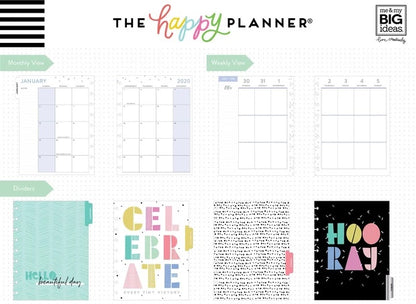 Happy Planner Funky Brights Mini Planner 2020 / Mini Planificador con Fecha de 12 Meses Happy Planner Agendas y Journals Me &amp; My Big Ideas
