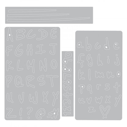 Thinlits Doodle Alphabet &amp; Numbers Die / Suajes de Alfabeto y Números Descontinuado Sizzix
