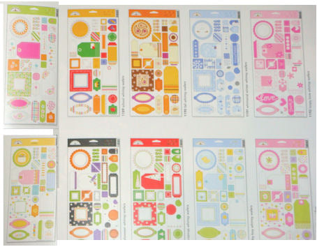 Whimsy Waffers Chipboard Stickers / Etiquetas Adhesivas Gruesas Toda Ocasion Stickers Descontinuado