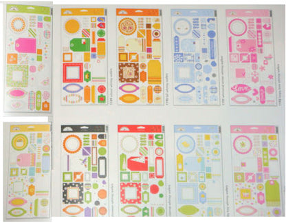 Whimsy Waffers Chipboard Stickers / Etiquetas Adhesivas Gruesas Toda Ocasion Stickers Descontinuado