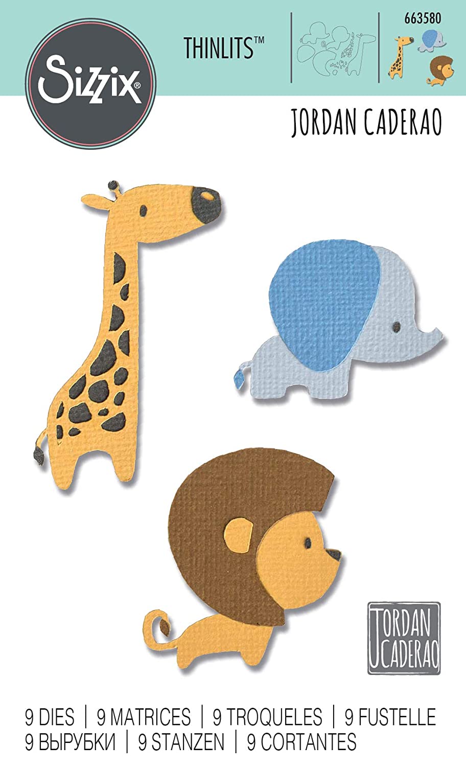 Thinlits Baby Jungle Animals Die / Suaje de Animales Bebés Descontinuado Sizzix