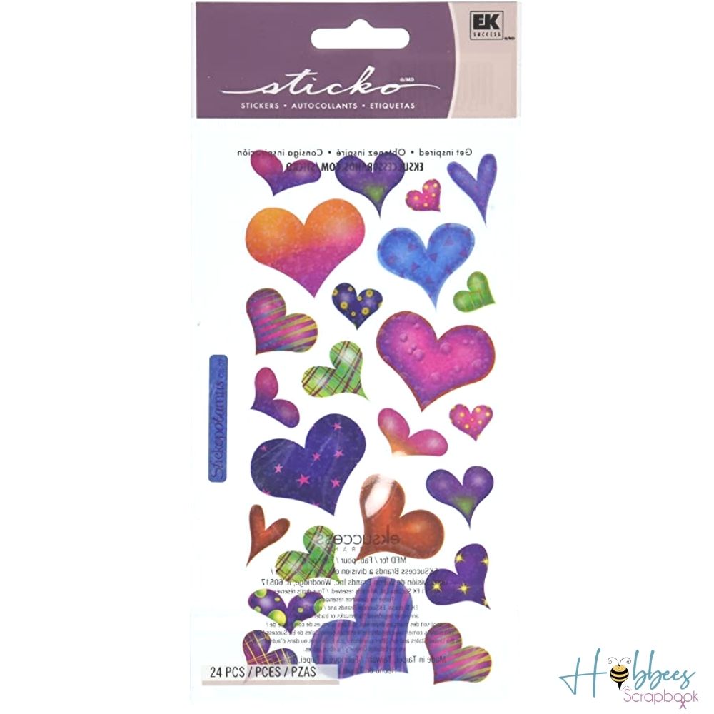 Sparkle Hearts Stickers / Estampas de Corazones Brillantes Stickers Sticko