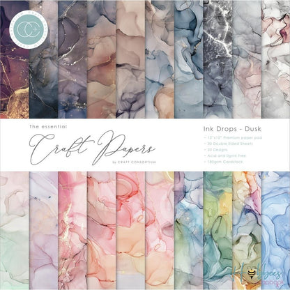 Paper Pad Ink Drops - Dusk / Bloc de papel Gotas de tinta - Atardecer Papel Craft Consortium