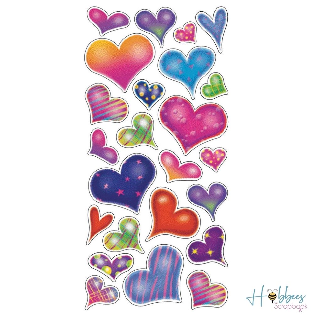 Sparkle Hearts Stickers / Estampas de Corazones Brillantes Stickers Sticko