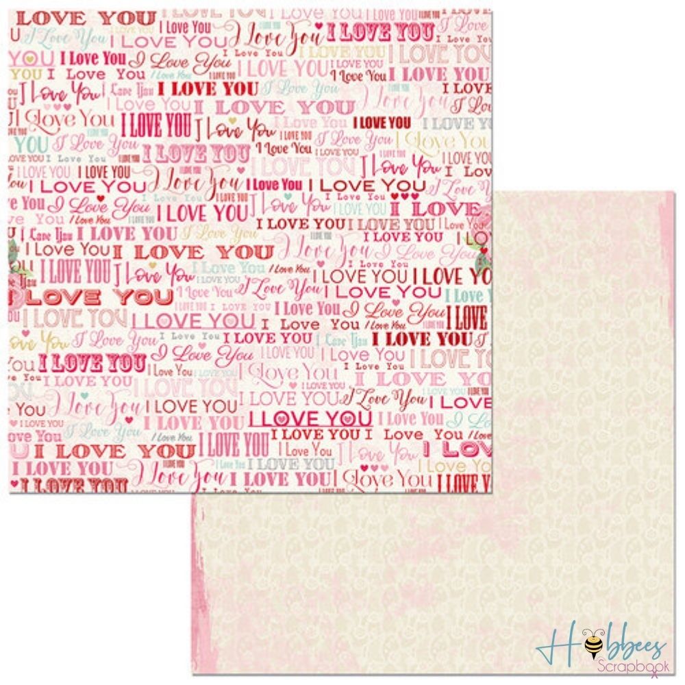 Count The Ways I Love You / 1 Hoja de Papel Doble Cara Te Amo Descontinuado BoBunny
